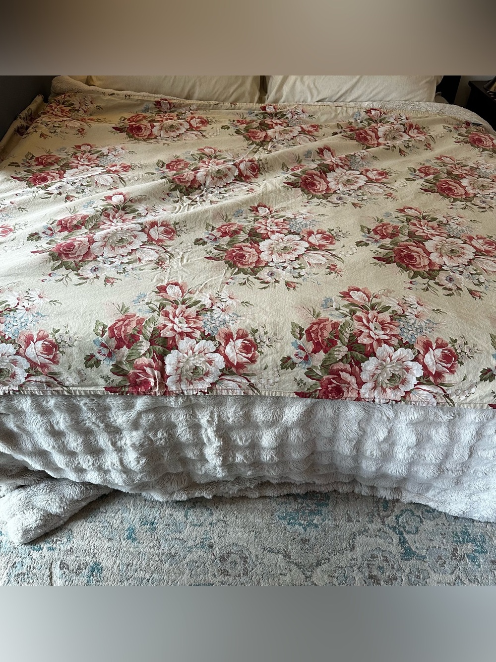Vintage Ralph Lauren 'floral river sand' full/double flat sheet COTTAGECORE - Picture 2 of 11